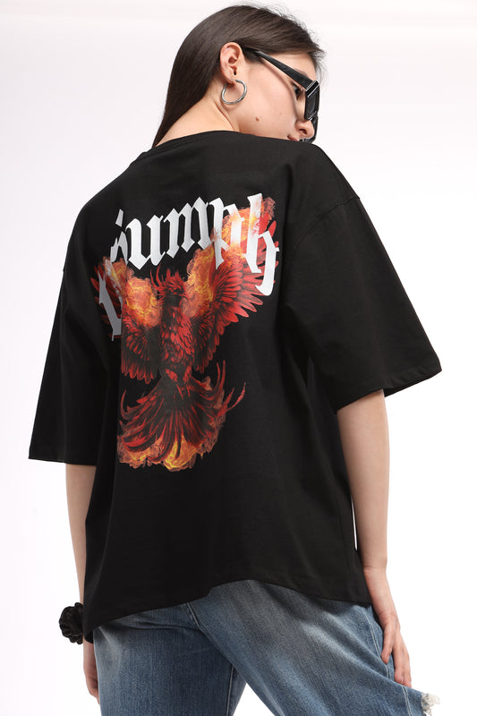 Blaze of Triumph | Premium Black Oversized Unisex Tshirt