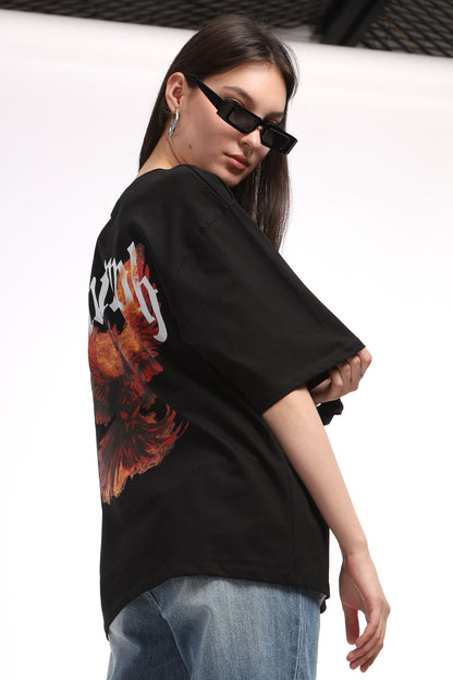 Blaze of Triumph | Premium Black Oversized Unisex Tshirt