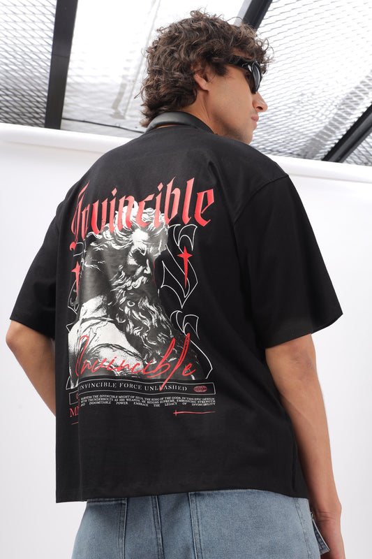 Invincible Might | Premium Black Oversized Unisex Tshirt