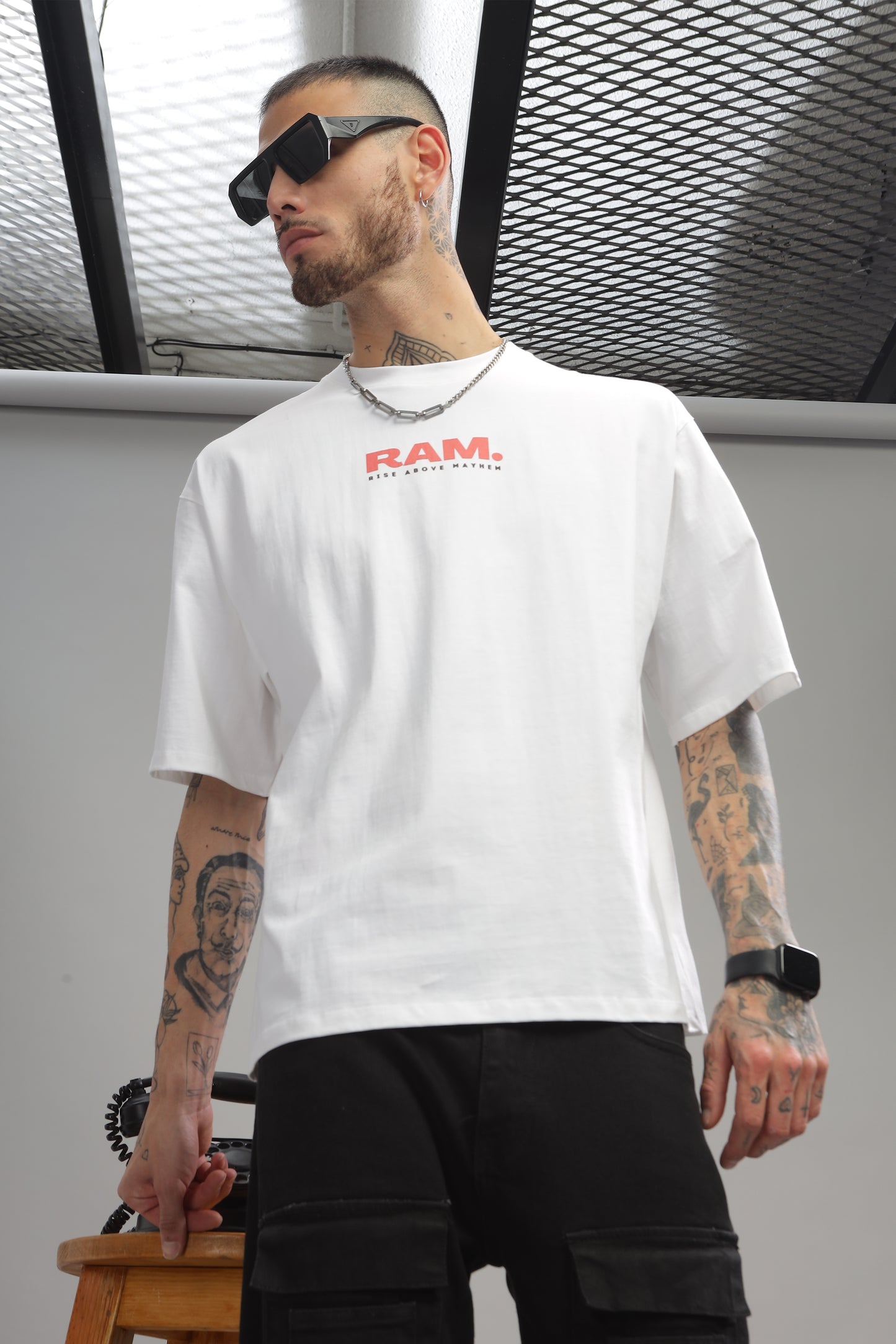 Guardian Stoic | Premium White Oversized Unisex Tshirt