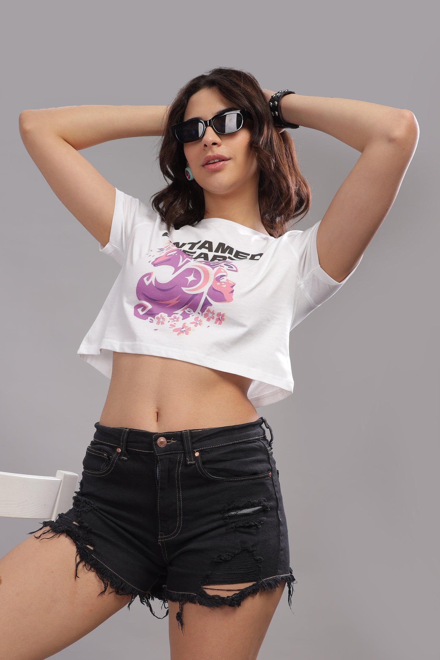 Wild Empress | Premium Women's White Crop Top